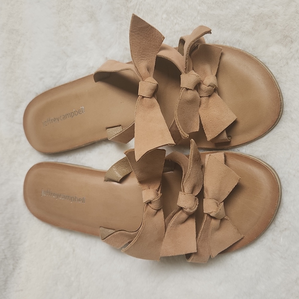 Jeffrey Campbell Suede Triple Bow Sandals